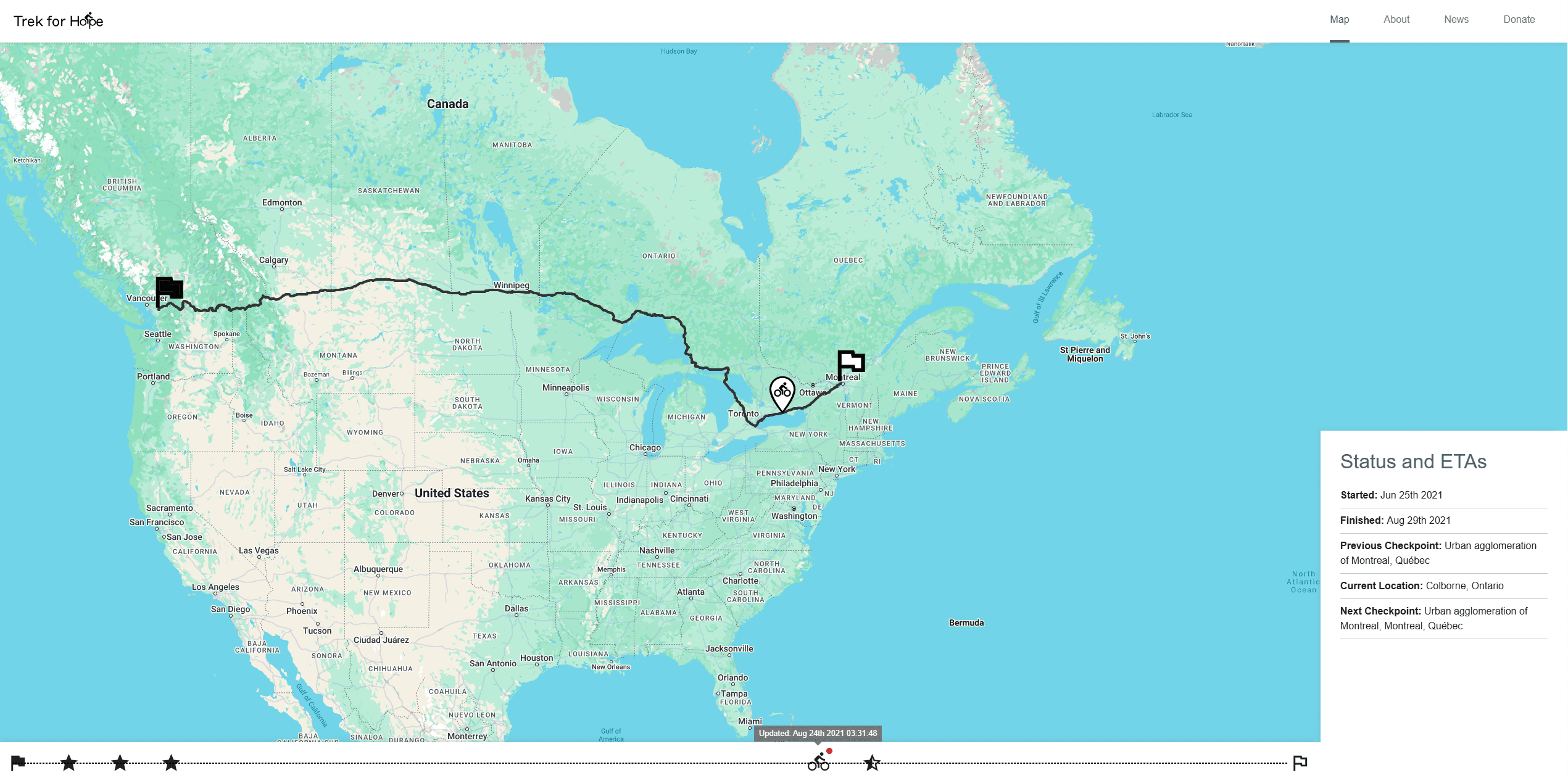 Trek For Hope - Trek For Hope Map